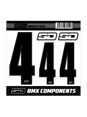 SD Front + 2 Side Plate Number Kit V3 Black